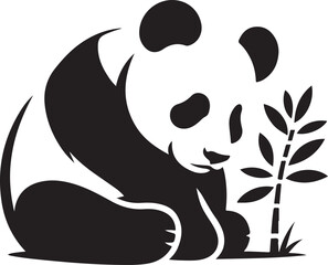 Minimalist Black and White Panda Illustration for Designers
