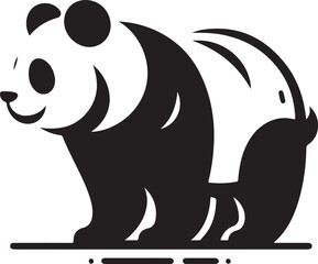 Minimalist Black and White Panda Illustration for Designers