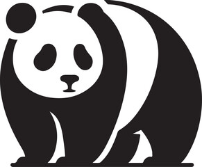 Minimalist Black and White Panda Illustration for Designers