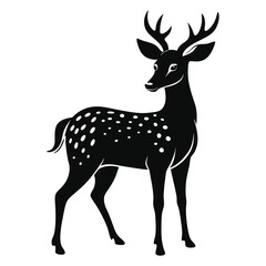 Obraz premium Spotted Deer Silhouette Vector