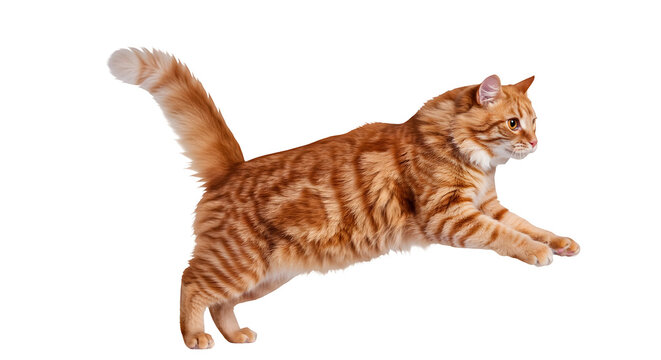 jumping cat isolated on transparent background