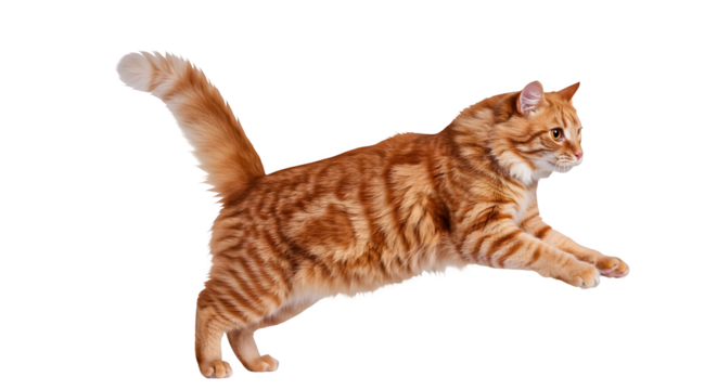 jumping cat isolated on transparent background
