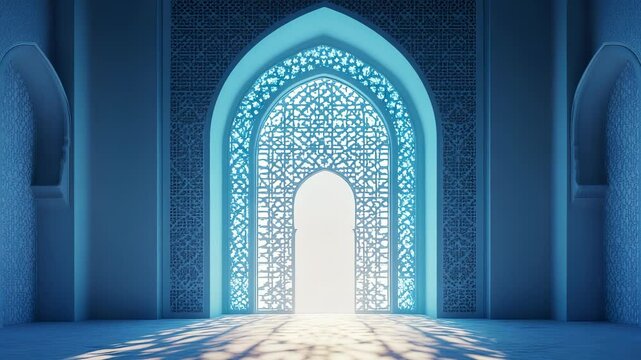 Majestic Archway of Serenity: Intricate Design with Glowing Light in Architectural Marvel