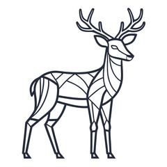 Spotted Deer Line Art Vector