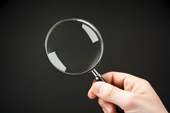 Data Analysis A Hand Holding Magnifying Glass Over Statistics