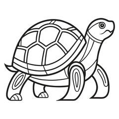 Turtle Line Art Vector