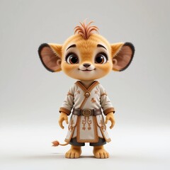 Lindos personajes de animales bebés con ropa.
