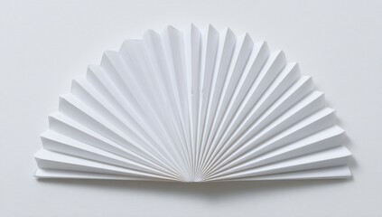 Folded paper fan art object white