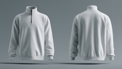 White sweatshirt apparel front and back view
