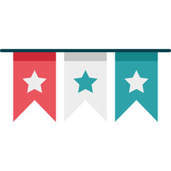 Flat Style USA Party Decorations for a Patriotic Celebration