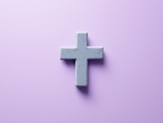 Gray Stone Cross for Lavender Background.