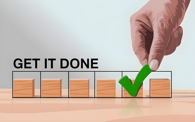 Hand adjusting wooden block with arrows and percentage symbol representing financial fluctuation or interest rates
