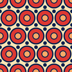 Abstract retro geometric seamless pattern. Circle and dots background