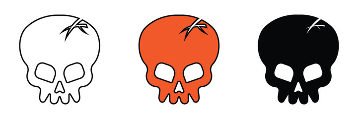 Skull design icon on white background. Skull illustration icon