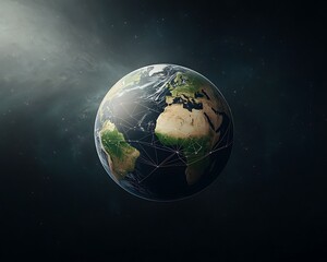 Fototapeta premium Global Network with Earth, and Space. (2)