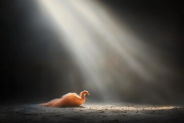 Golden Bird for Divine Light, Dark Cave.