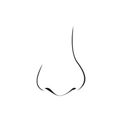 Simple Line Art Illustration of a Human Nose in Profile