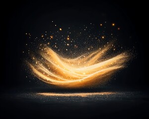 Golden Dust Wave for Dark Background.