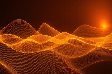 Orange Abstract Wave Design with Gradient Lines and Energy Pattern