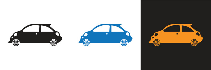 Car design icon from the side with white background. Car illustration icon