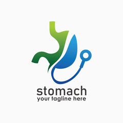 Fototapeta premium stomach check logo vector concept, health education logo template, medical logo inspiration