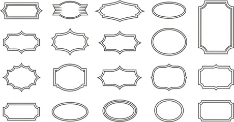 Collection of decorative frames and labels in various shapes for elegant design projects