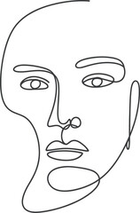 Fototapeta premium Minimalist one line drawing of a female face depicting modern beauty and elegance