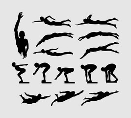 swimming silhouette collection