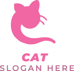 Bright Pink Snake Cat Vector &ndash; Bold and Playful Hybrid Animal Design