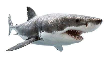 Fototapeta premium Great white shark image isolated on transparent background