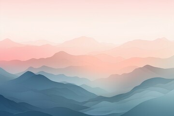 mountains in the fog