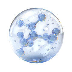 Glass sphere molecular structure isolated on transparent background