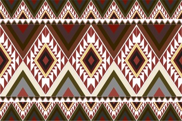 Native pattern american tribal indian ornament pattern geometric ethnic textile pattern navajo mexican fabric seamless Vector decoration fashion