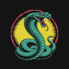 King Cobra Mascot Design Illustration