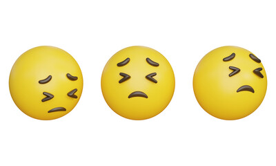 Squeezing Eyes Face Emoji emoticon 3D Icon