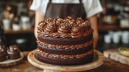 Chocolate cake, rich and decadent