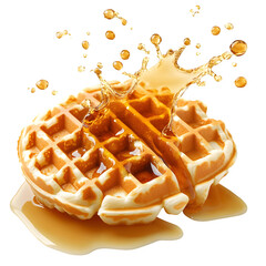 Waffle with syrup splash, cut out