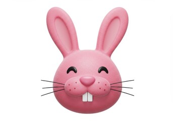 Obraz premium A delightful close up of a pink bunny face with whiskers on a white backdrop