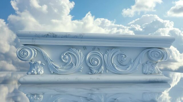 Classic Architectural Column Capital Isolated, Revealing the Art of Design & Antiquity