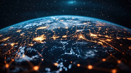 Obraz premium Global Network: Earth at Night