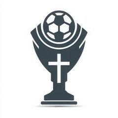 Soccer Trophy Football Cup: Religious Symbol & Championship Award Icon in Graphic Design