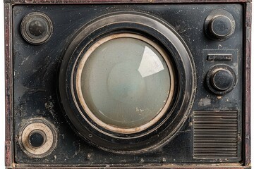 Close-up of a vintage television set.