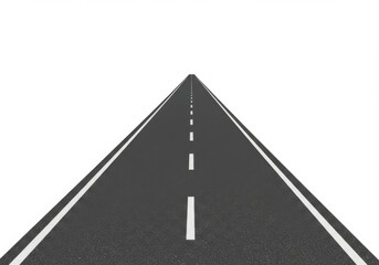 A straight asphalt highway with white lines extending into the distance view