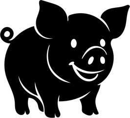 pig icon vector illustration, isolated on white