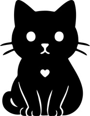 cat silhouette vector illustration, isolated on white