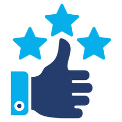 Satisfaction glyph blue color icon