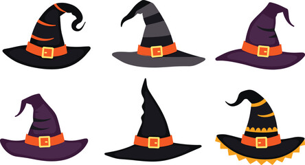 Witch Hat Vector Set &ndash; Halloween Clipart Bundle for Crafts and Design