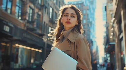 Young entrepreneur in a stylish trench coat