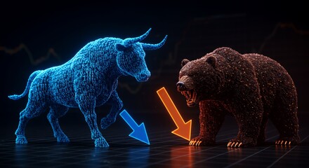 Bull vs. Bear: A Digital Showdown in the Stock Market