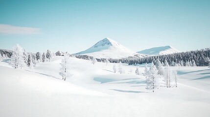 Snowy Mountain Peak for Winter Landscape.